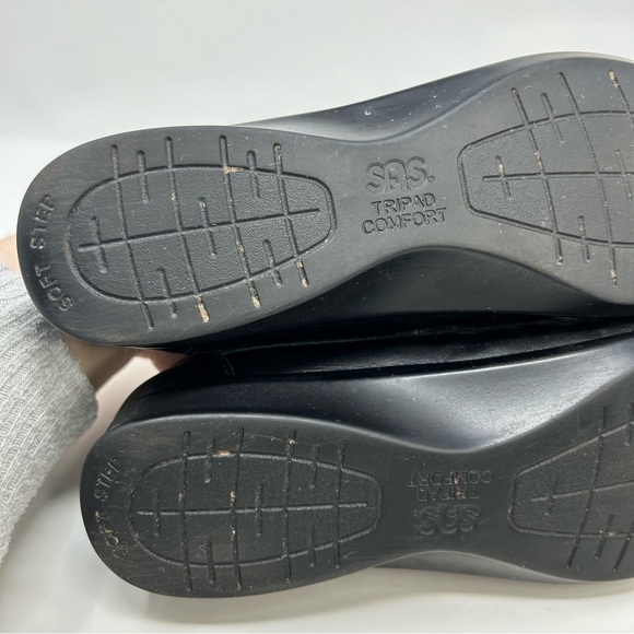 SAS Roamer Black Leather Walking Shoe Loafers Size 8** Tripad Comfort Active - Picture 9 of 12